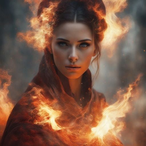 Enchanting Fire Mage Conjuring Flames