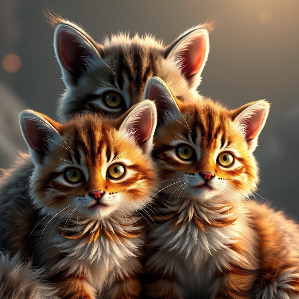 Heroic Felines in AAA 3D Graphics Style