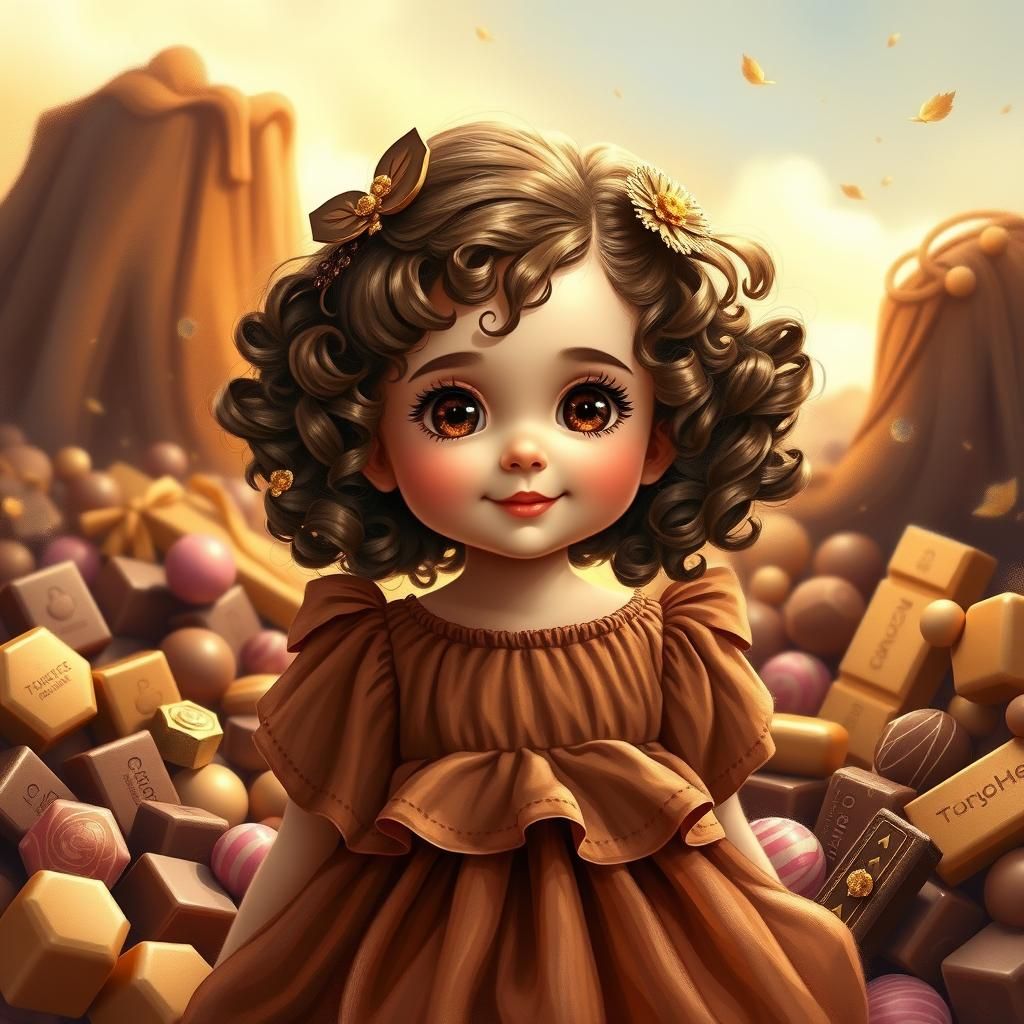 Chocolate Dress Girl in Dreamlike Wonderland