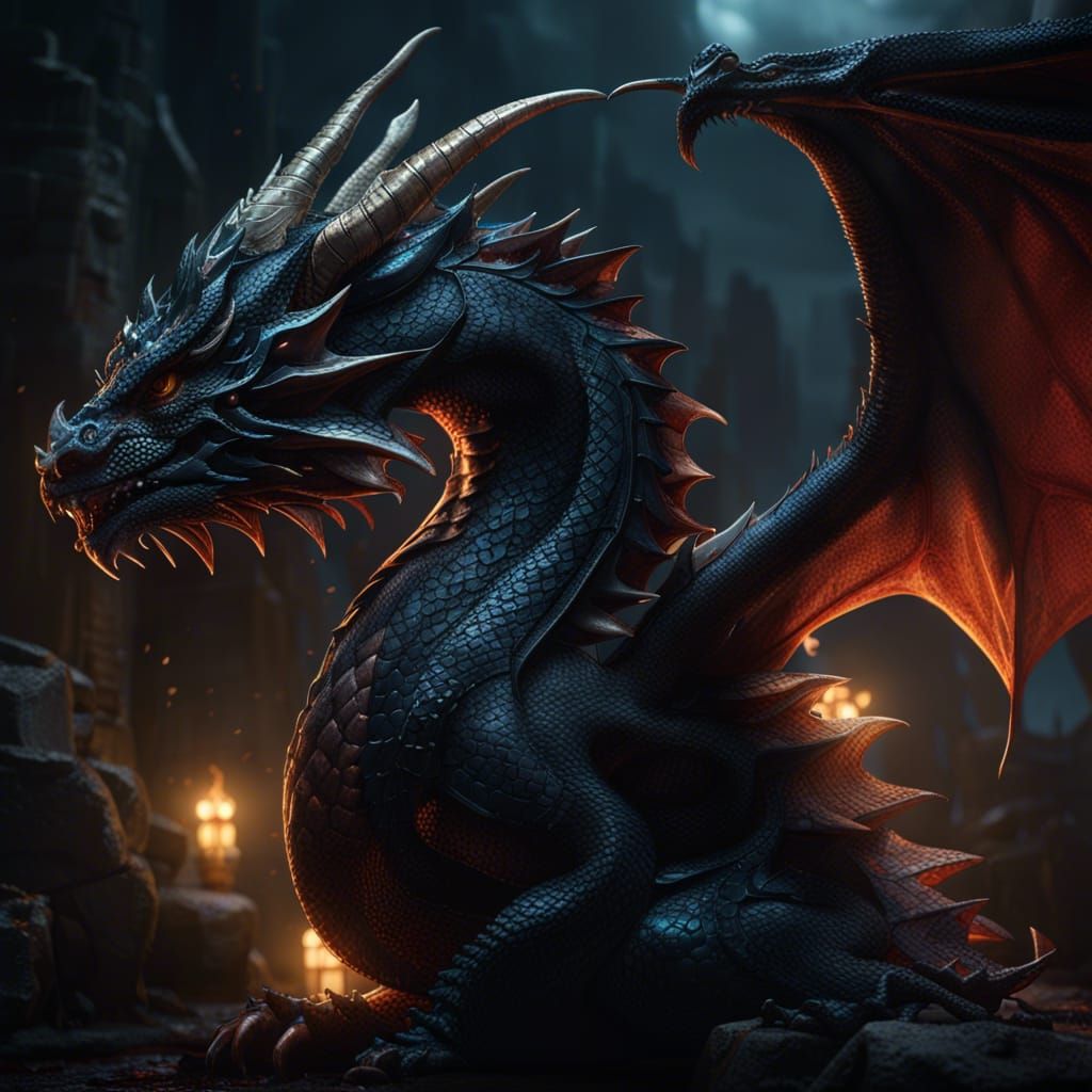 Love Dragons in Dark Fantasy Style