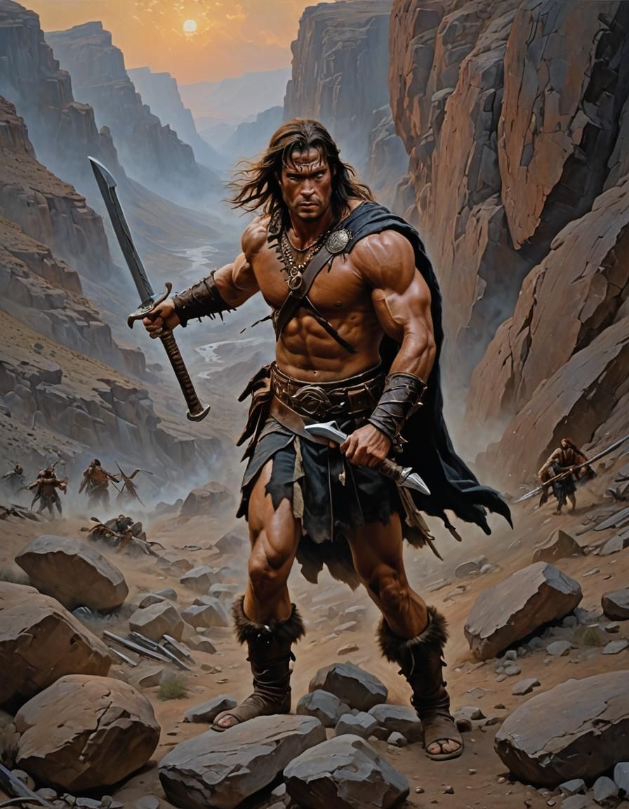 Conan the Barbarian after the battle.