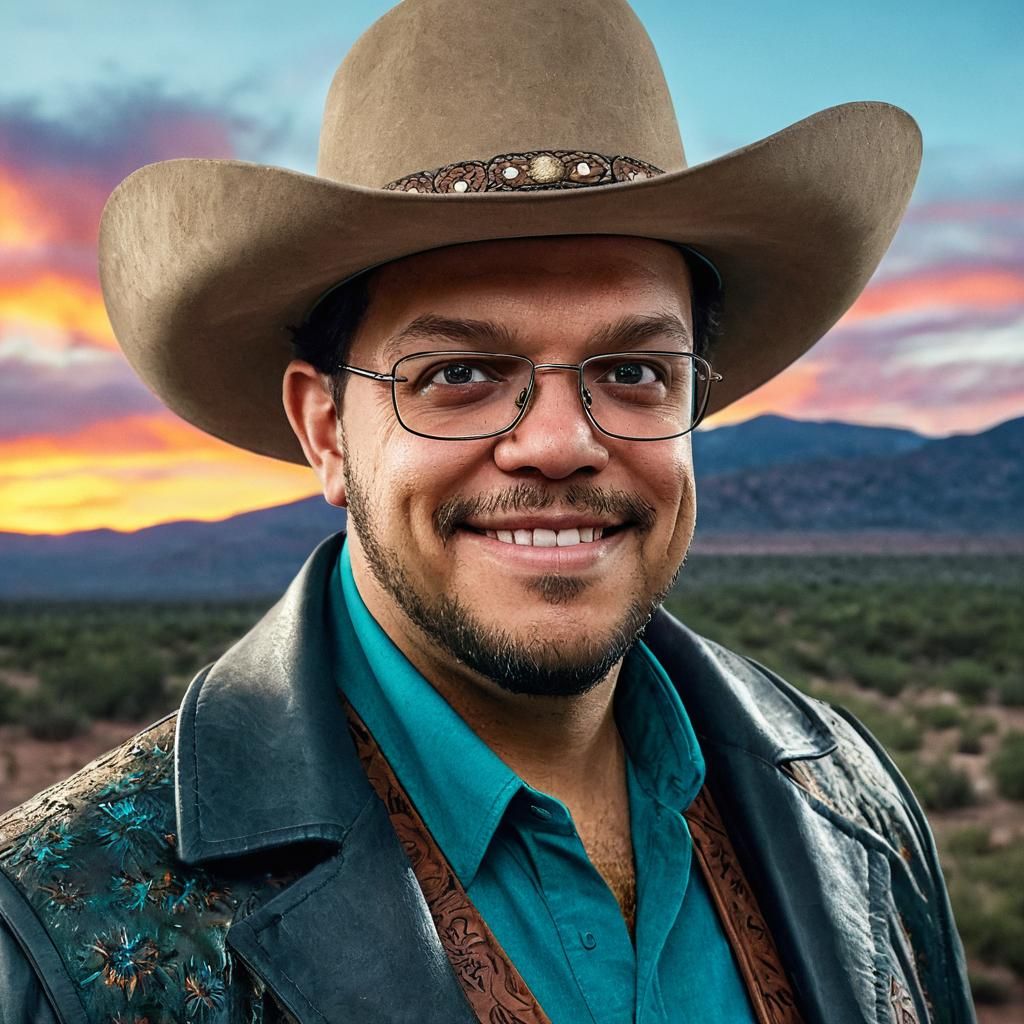 Fantasy Cowboy Portrait in a Western Landscape
