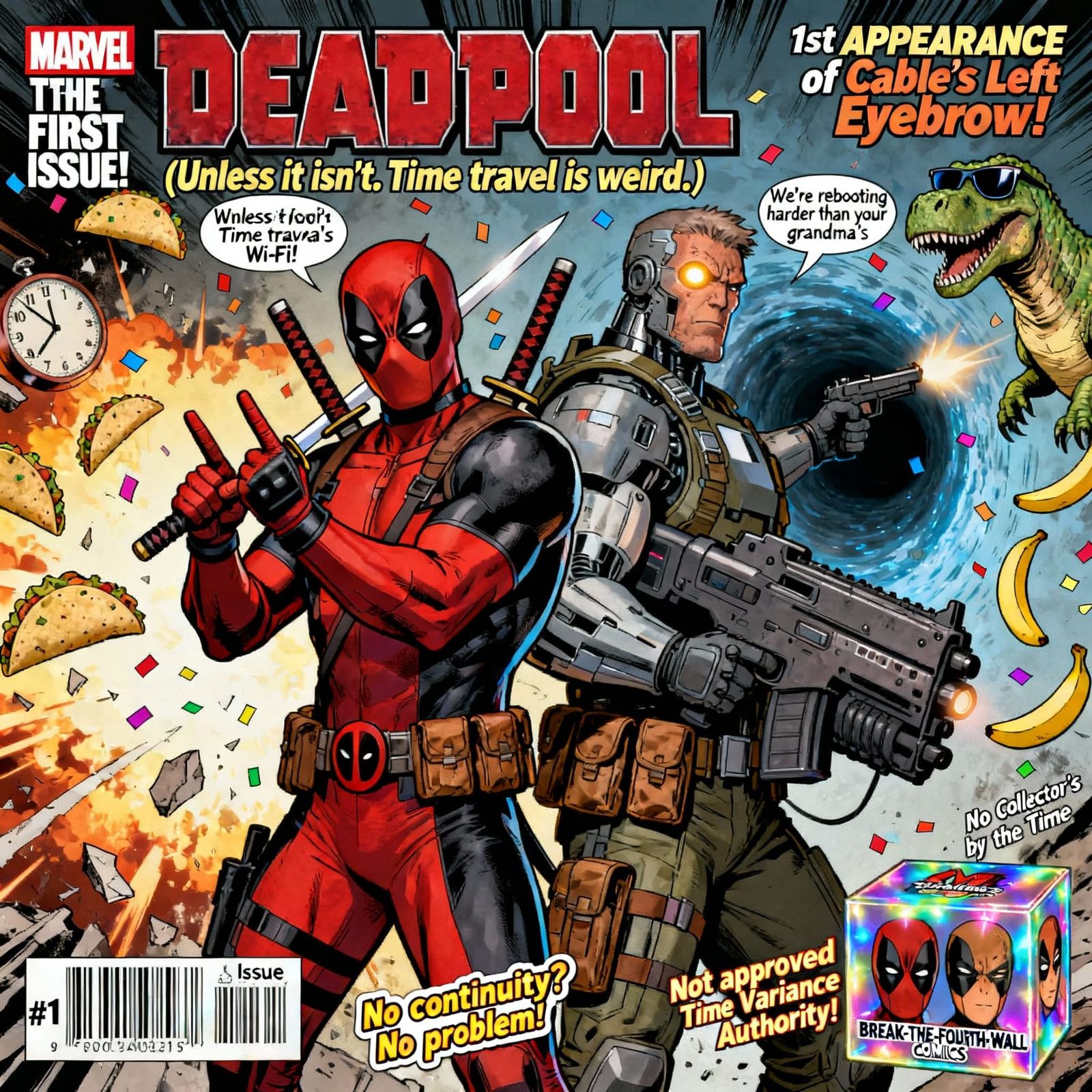 Deadpool and Cable 90s Comic Cover Art