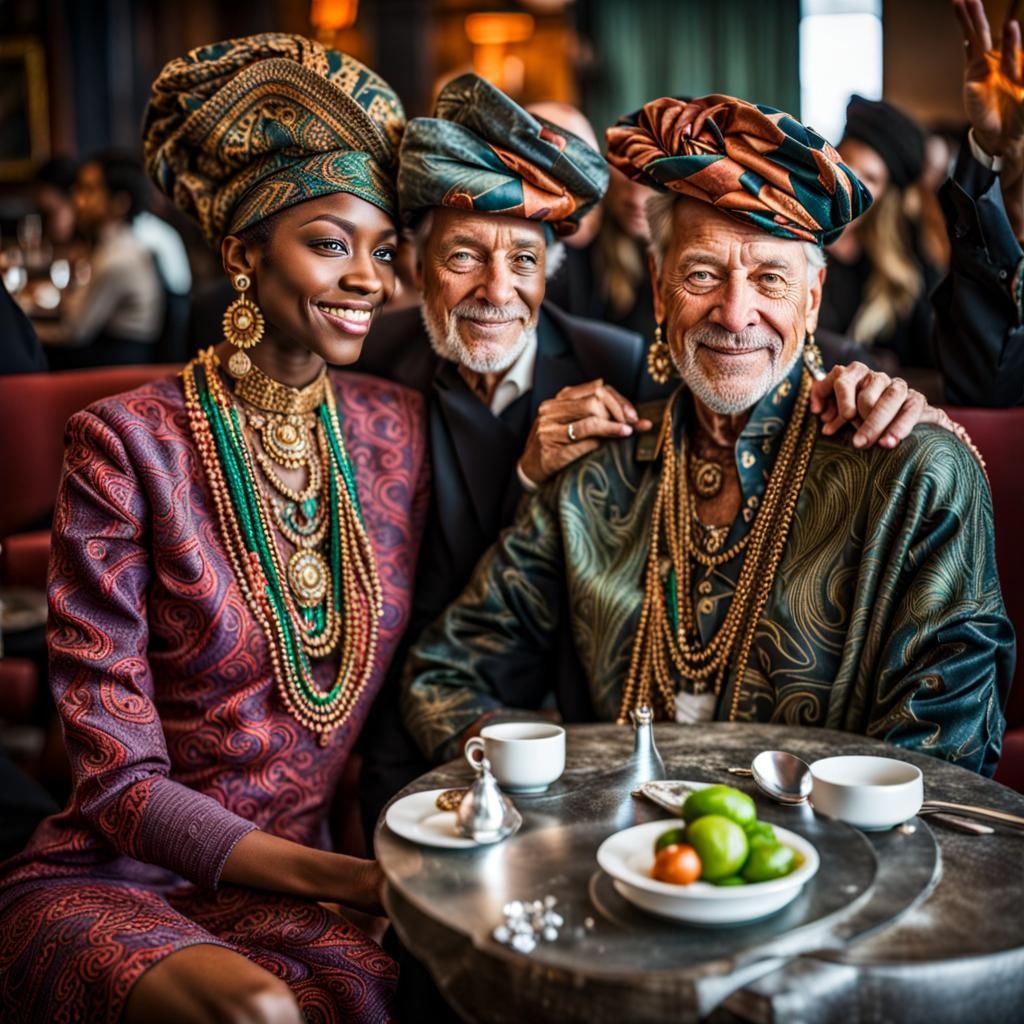 Surreal Alien Restaurant Celebration in Magical Realism