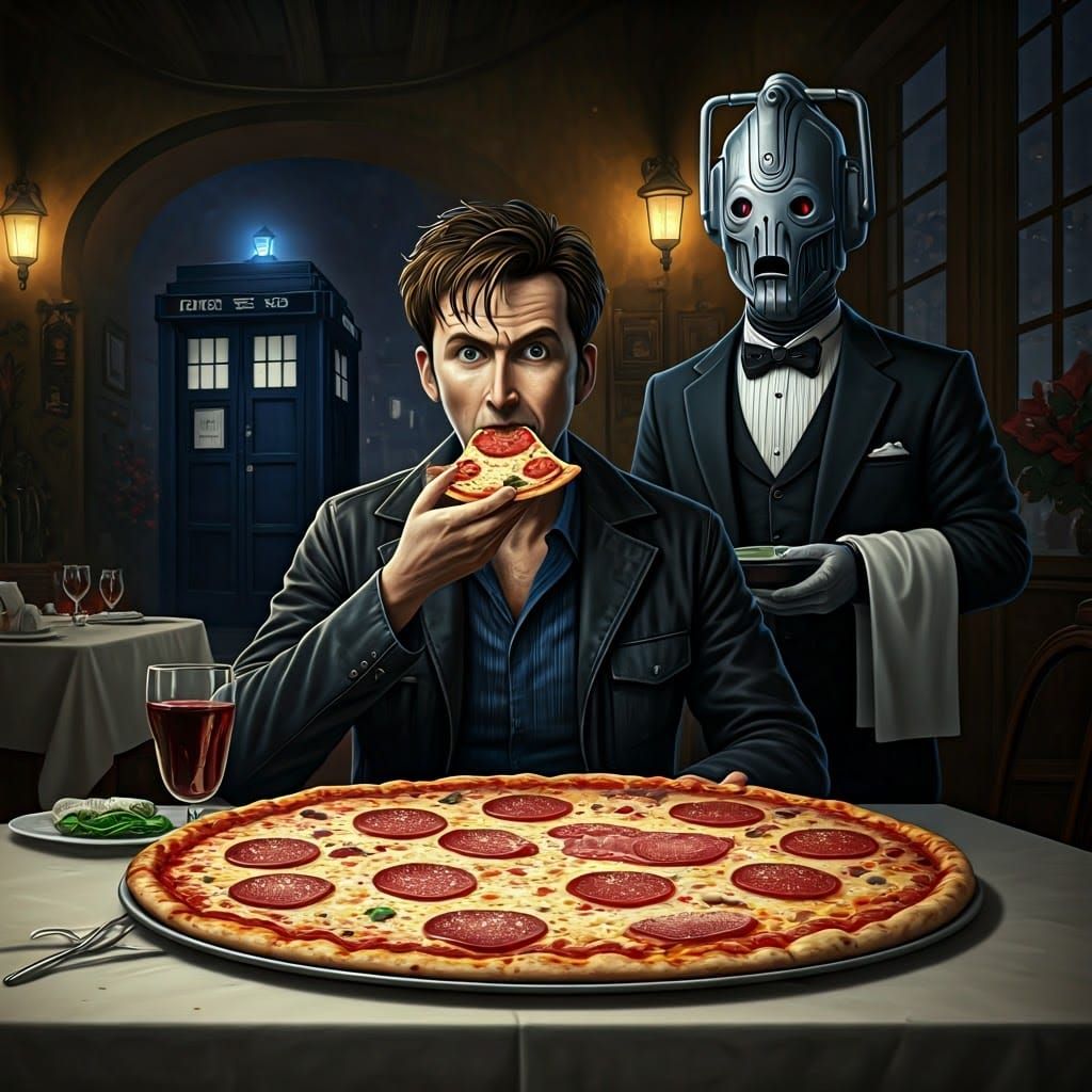 The Doctor's Italian Feast: Comic Style Illustration