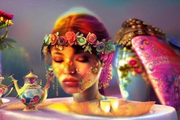 Gypsies' Tea Party: Art Nouveau Fantasy