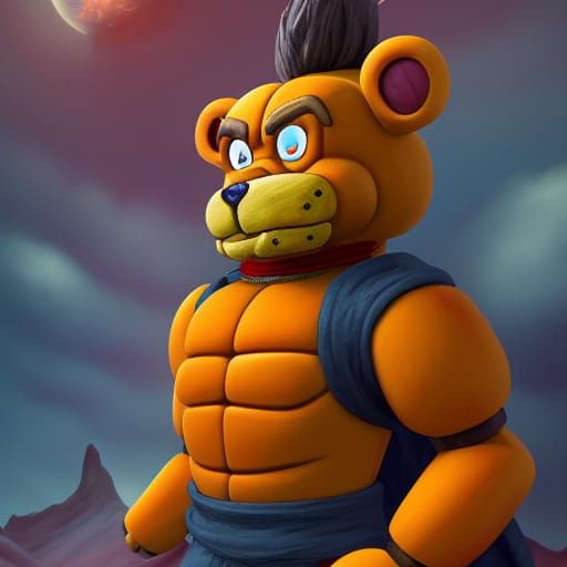 Super Saiyan Freddy Fazbear Fantasy Art