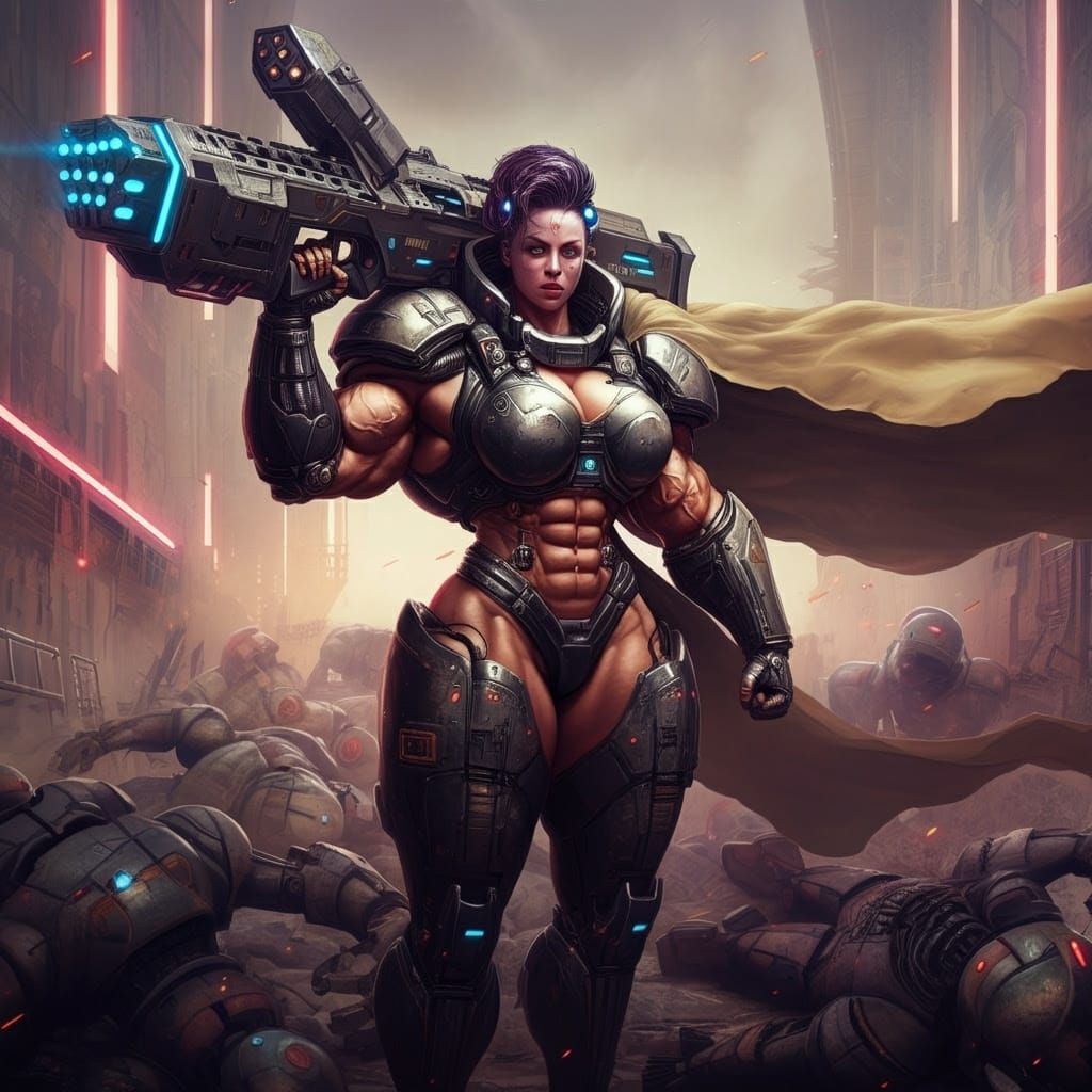 Cyber-soldier finishing her duty!