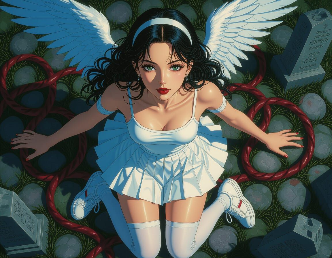 Horror Manga: Undead Angels in Dark Graveyard