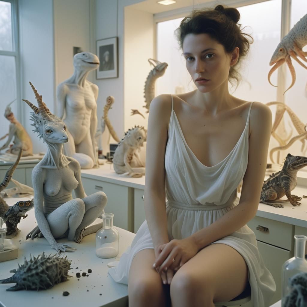 Exotic Woman in Lab, Fine Art Portrait