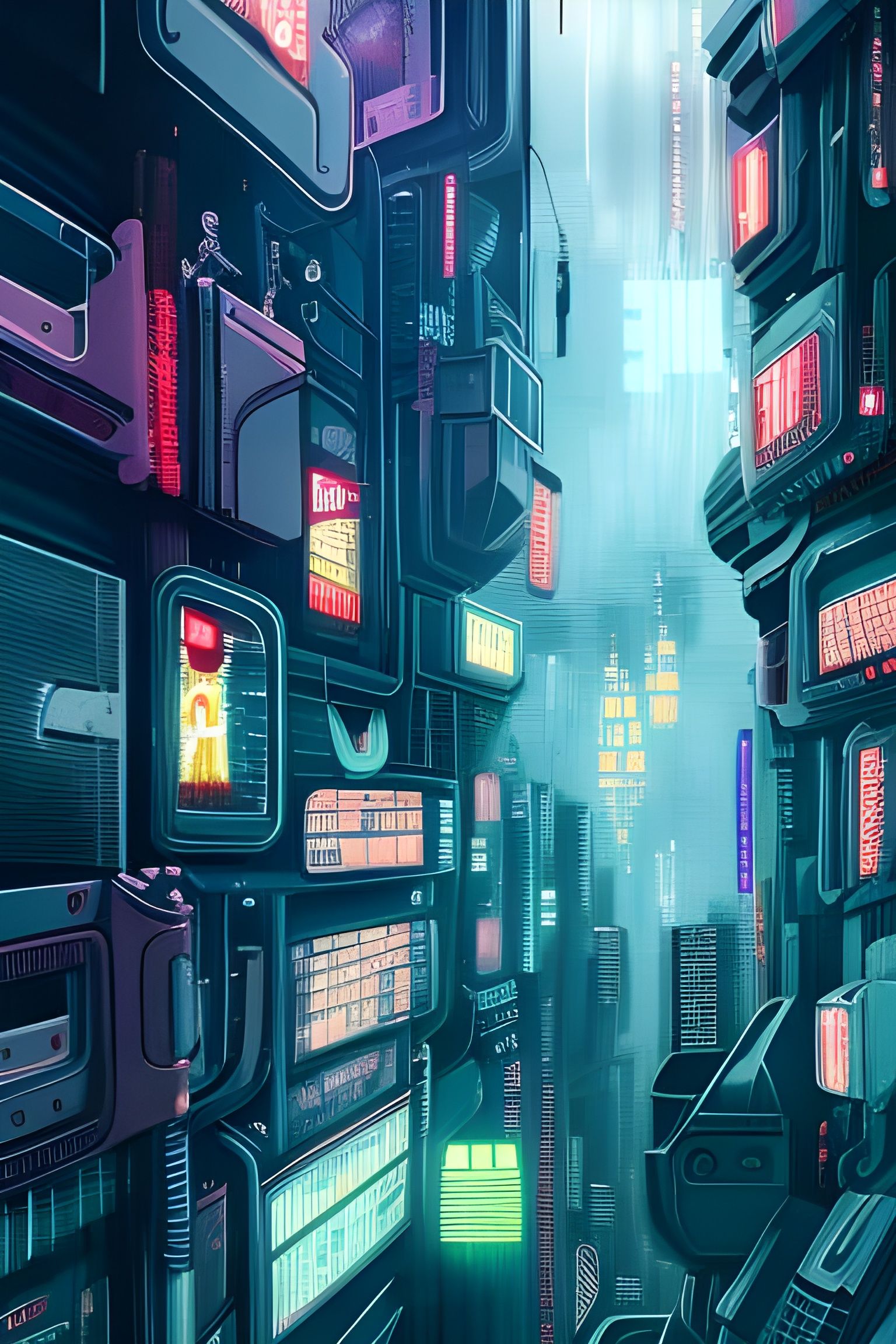 Detailed Cyberpunk City Concept Art in 8k