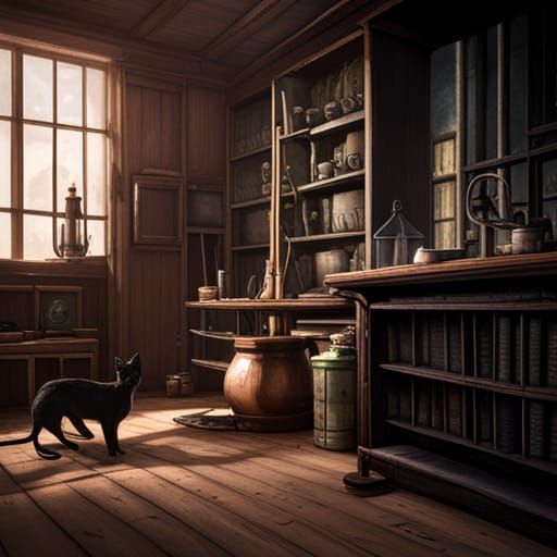 Black Cat in Witch House Concept Art