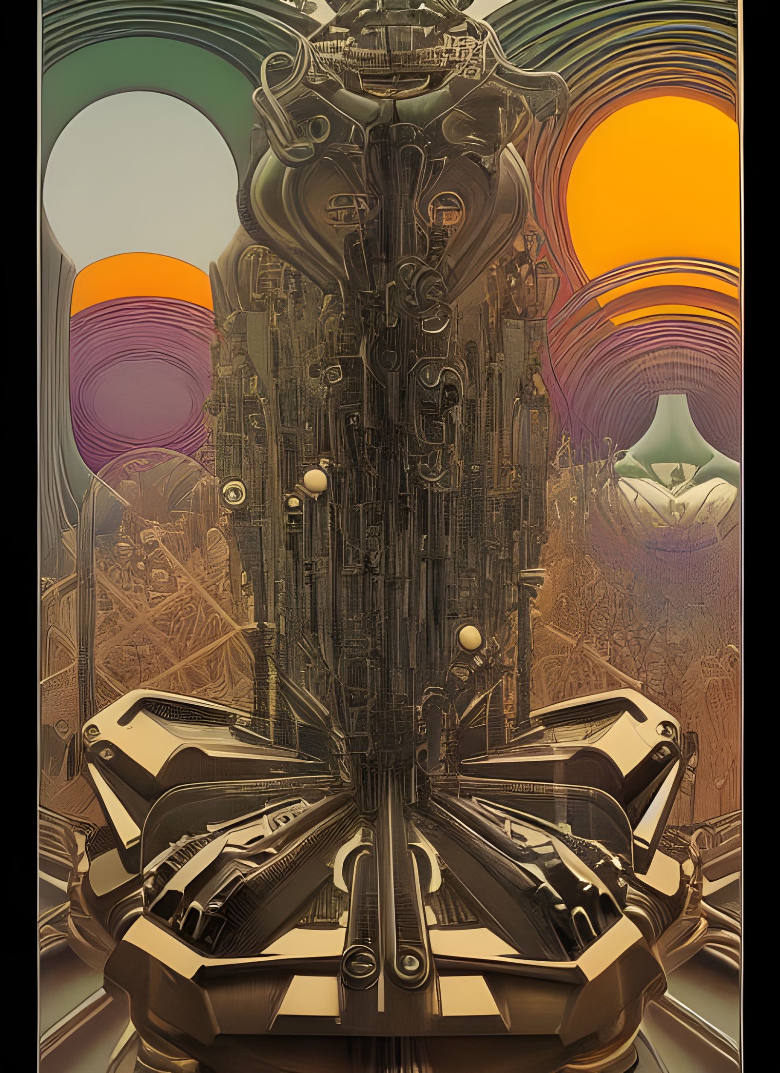 Deus Ex Machina Portrait in Retrofuturistic Style