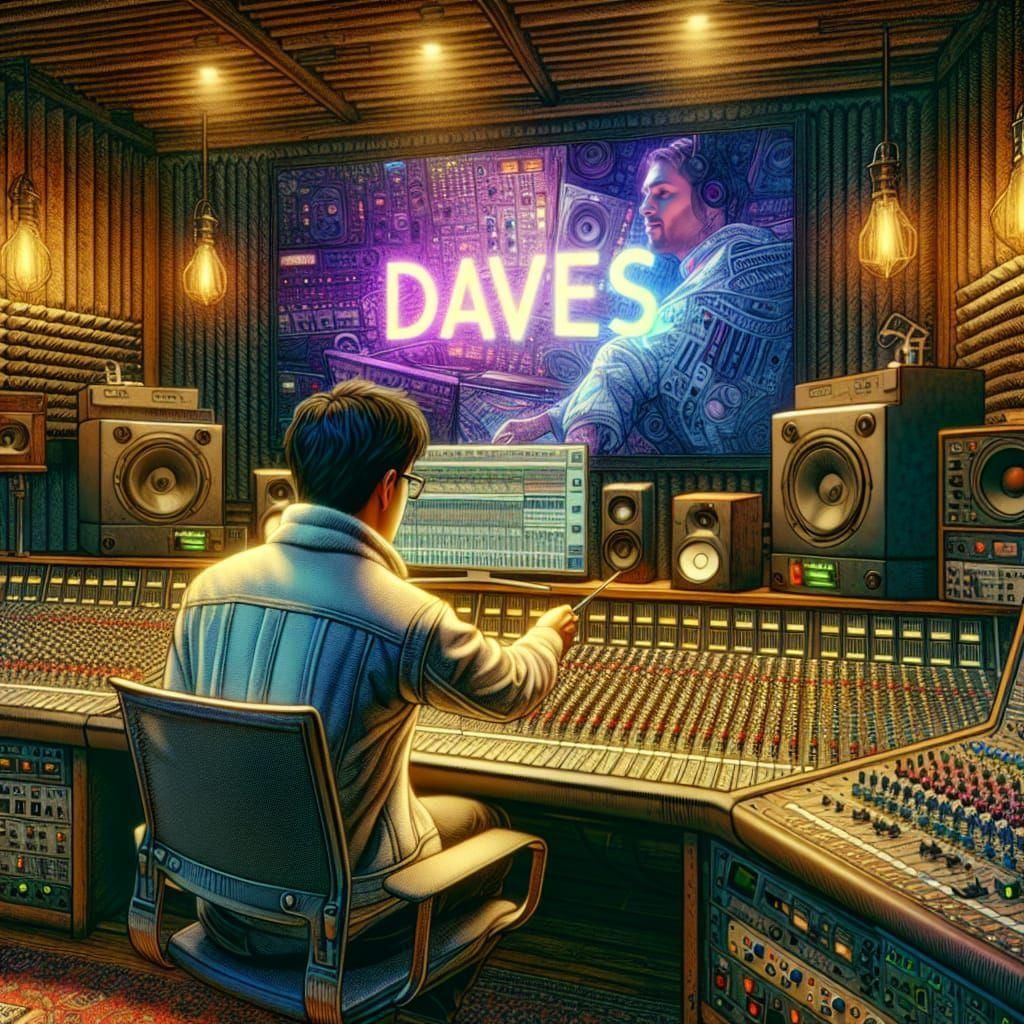 Music Producer in Studio: Romanticism-Inspired Digital Art