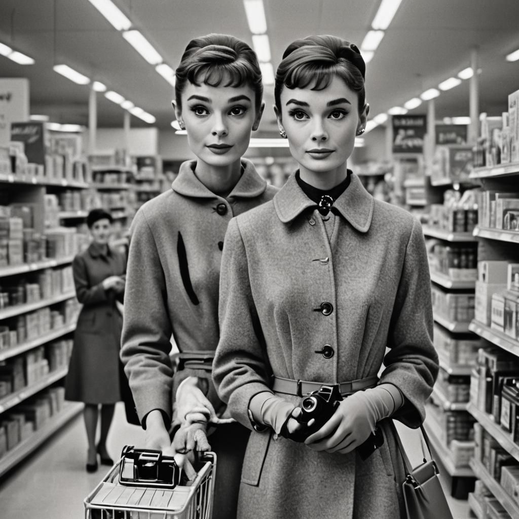 Audrey Hepburn Meets an Alien: Retro Vogue Photography