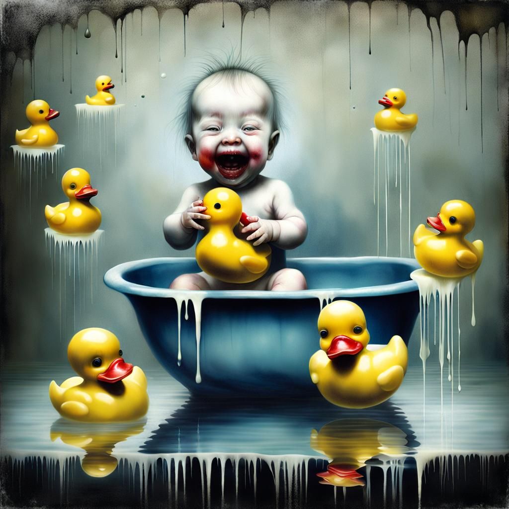 Distorted Baby with Duckie: Surreal Body Horror