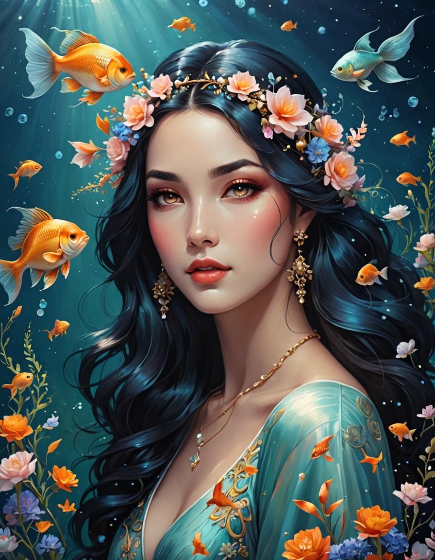 Beautiful Pisces Woman Portrait