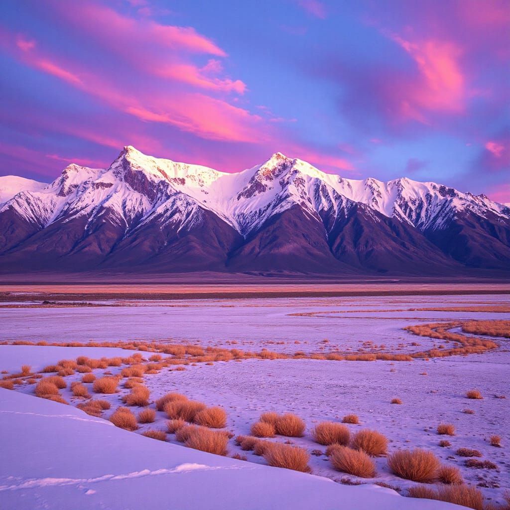 Andes Mountains Meet Plains in Vibrant Photorealistic Style