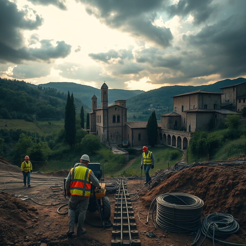 Tuscan Municipality Landscape with Industrial Undertones