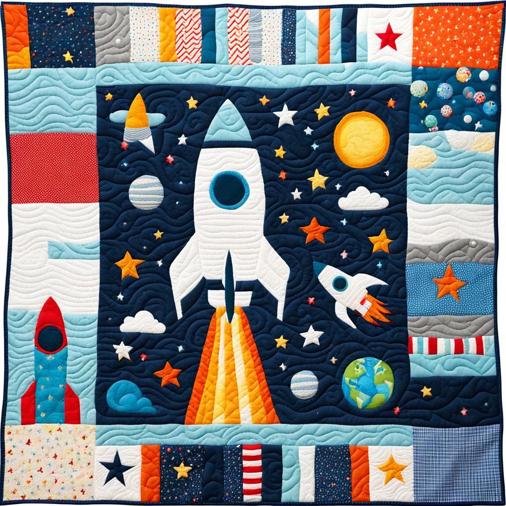 Abstract Rocket Launch Quilt Pattern
