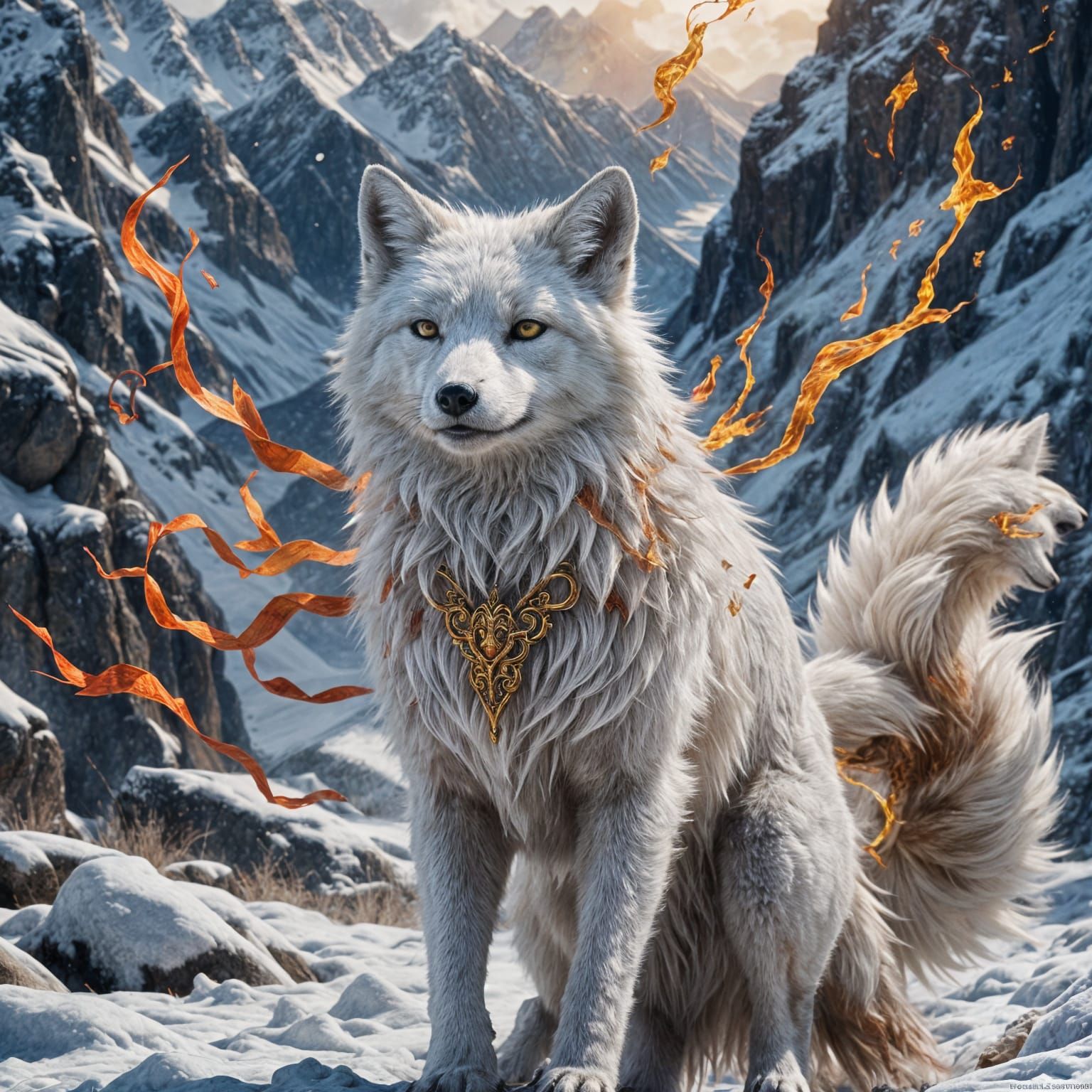 Nine-Tailed Fox with Elemental Power