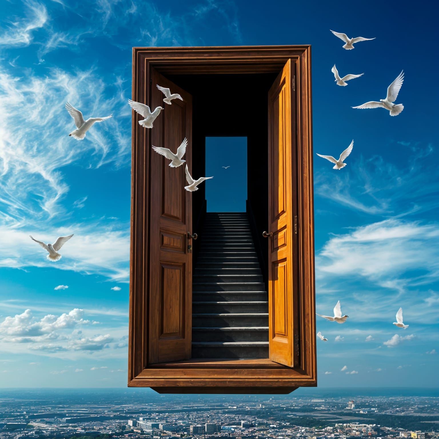 Surreal Doorway to Mystery in Hyperrealistic Photo