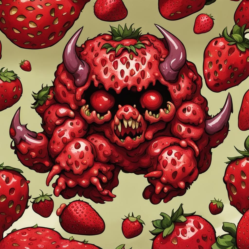 Strawberry Stone Cacodemon Sculpture