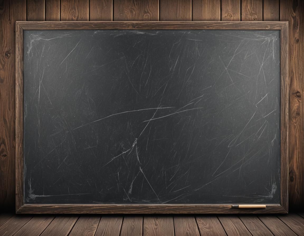 Empty Blackboard on Wood in Detailed Digital Painting