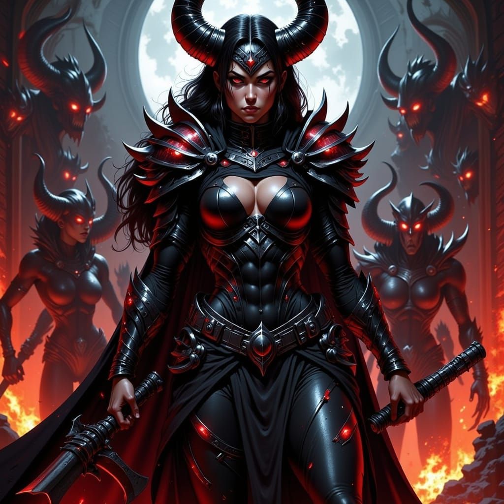 Grimdark Demoness Queen Commands Imp Legion