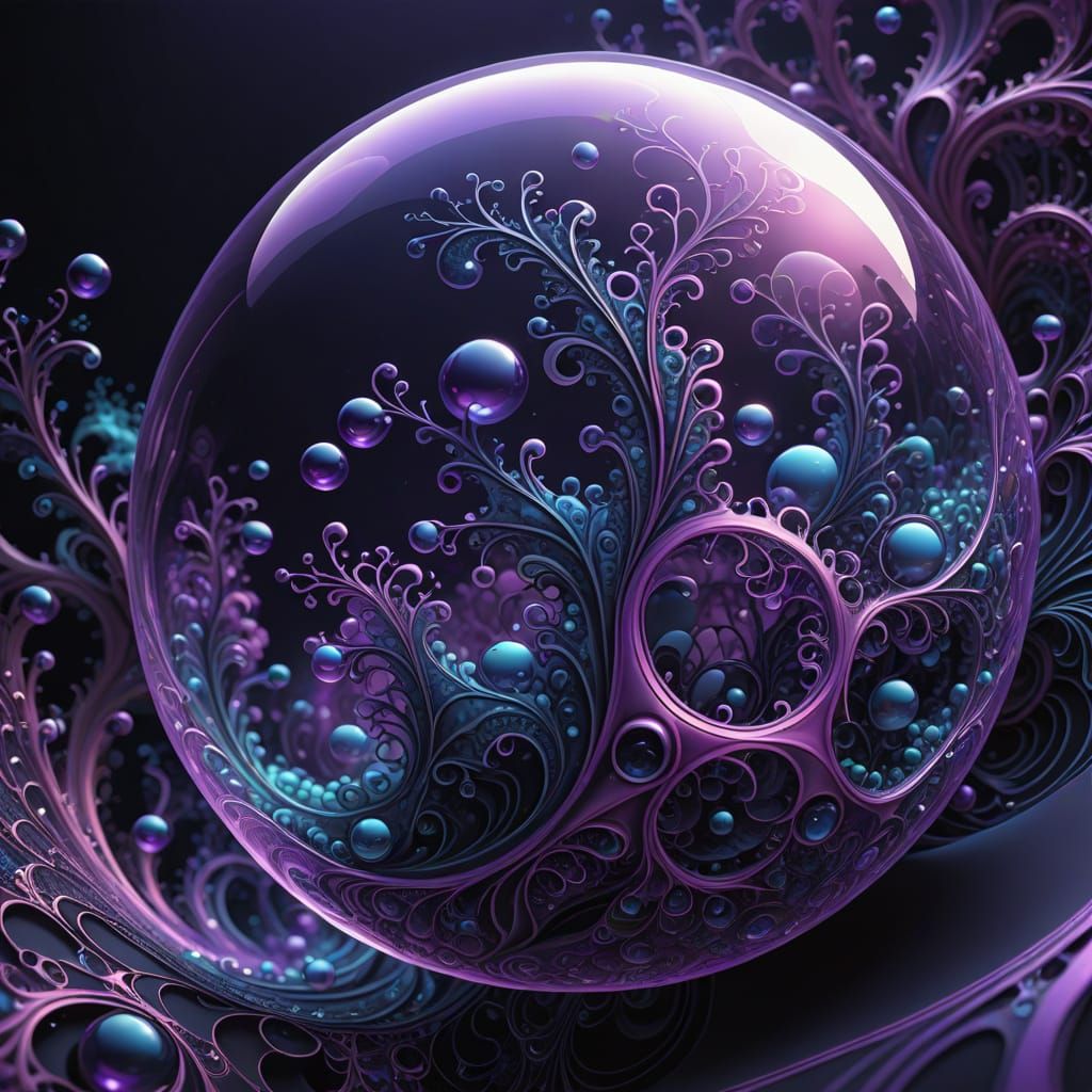 Abstract Purple Bubble in Aquatic Desert