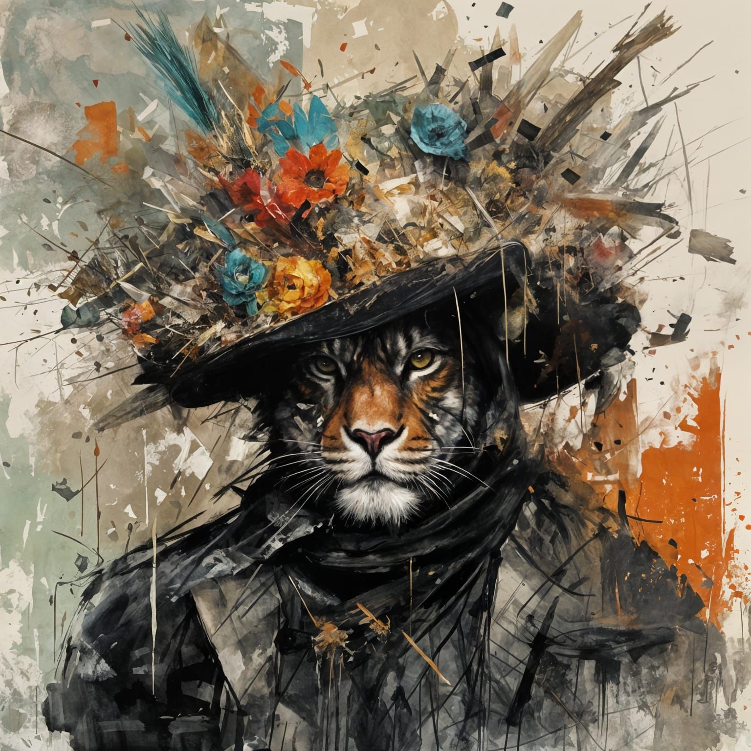 Festive Forest Fiesta in Gouache Style