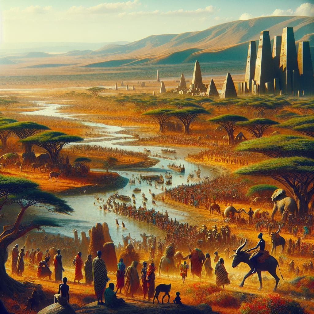 Hyperrealistic African Oil Painting in Vintage Film Style