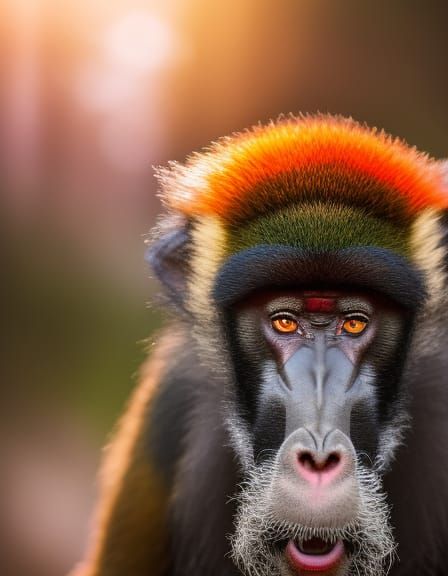 Mandrill with a bad hair day