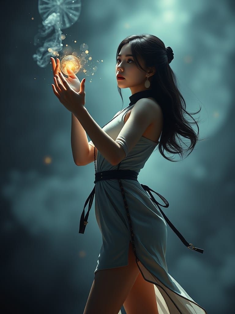 Enchanted Vietnamese Steampunk Sorceress