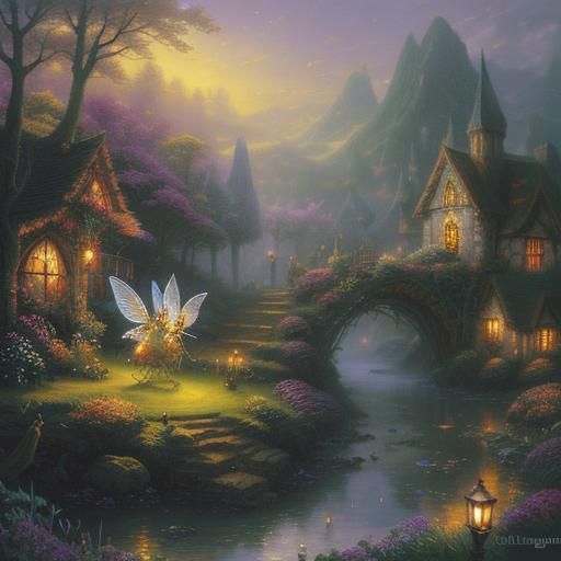 Fairies Surround King Oberon in Ethereal Forest