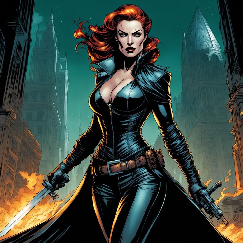 Lady Saboteur: Comic Book Villain Illustration