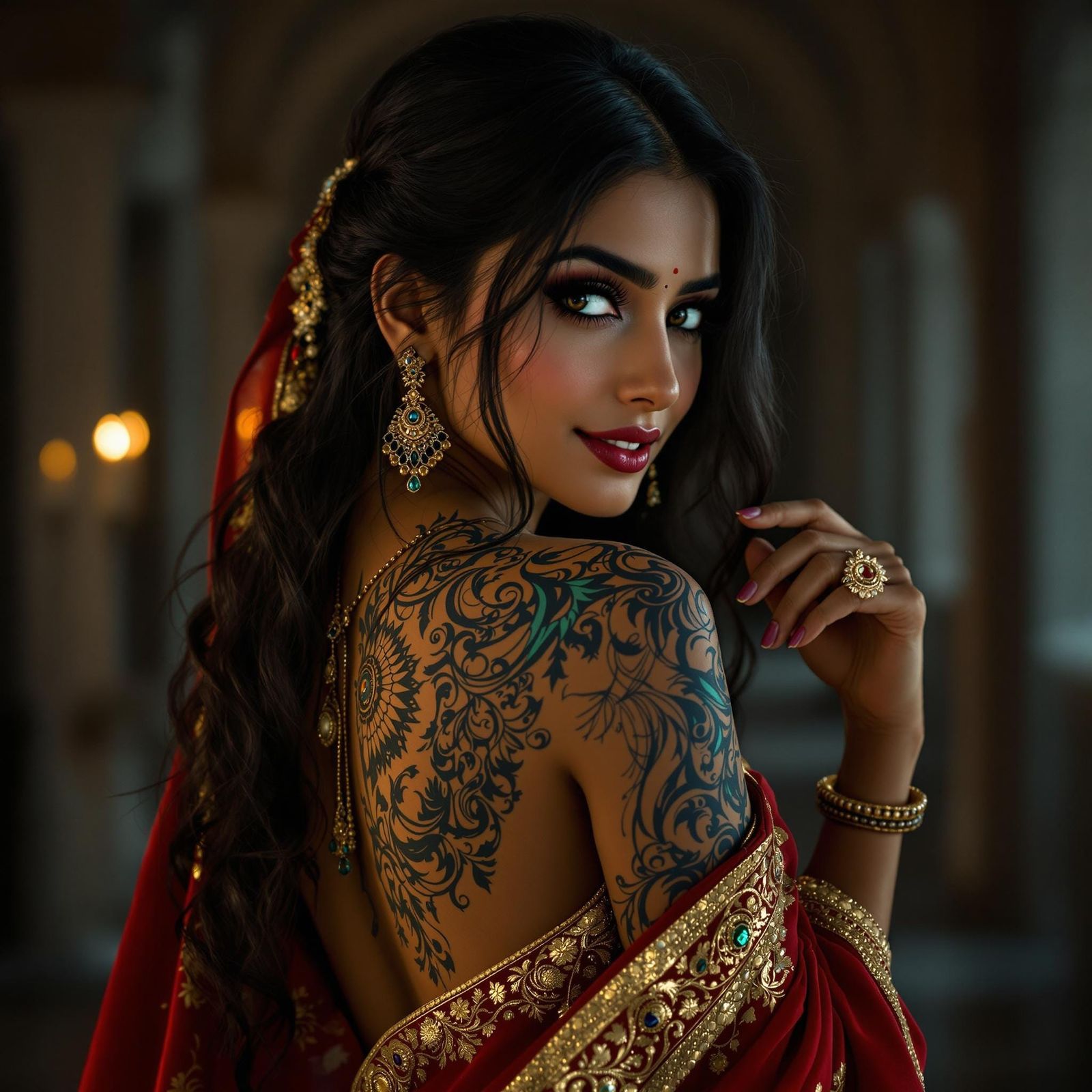 Enchanting Indian Woman in Elegant Sari