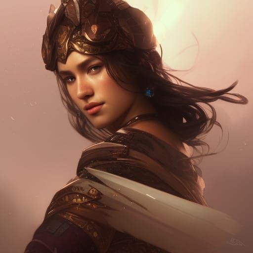 Noble Warrior Portrait in Hyperdetailed Style