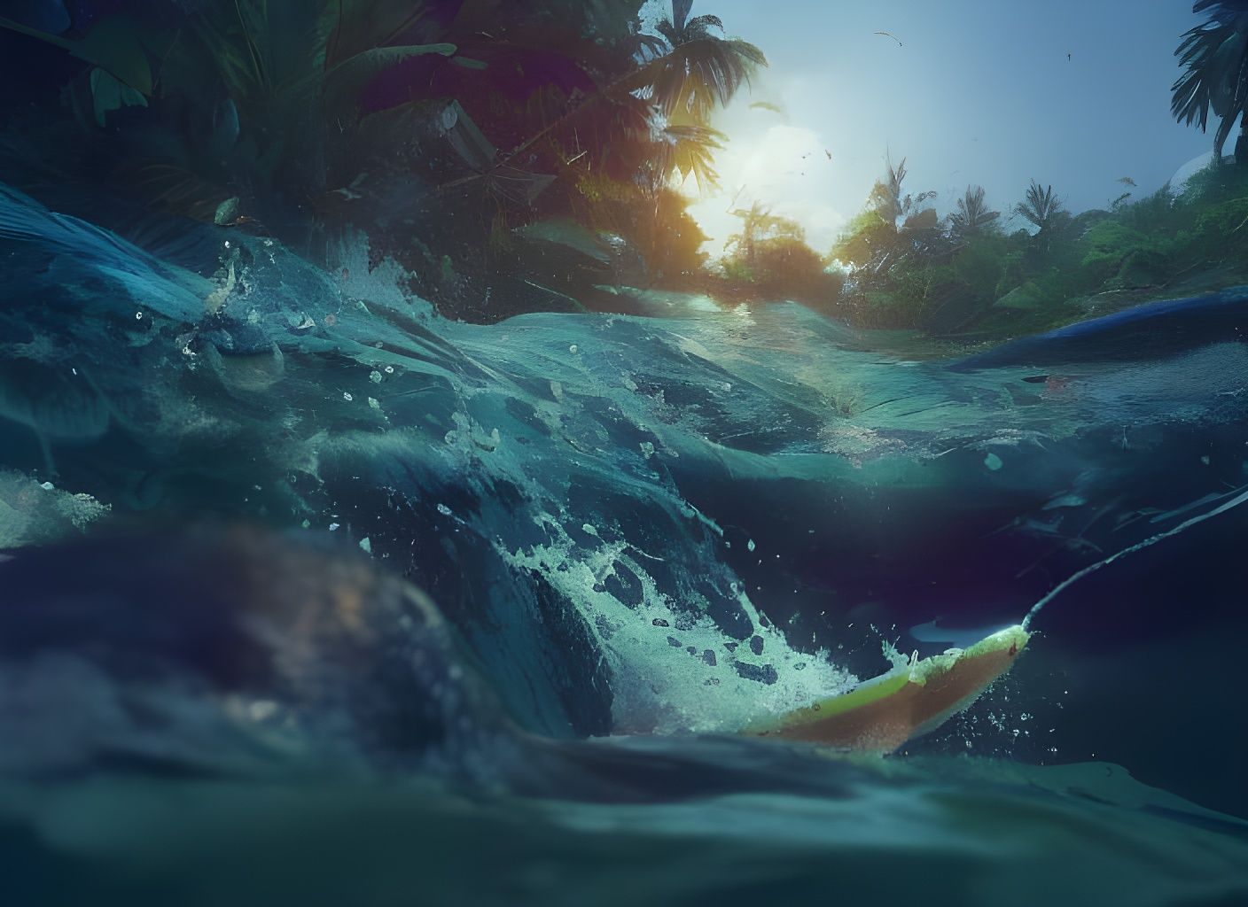 Twilight Sunset on a Tropical Mangrove Beach