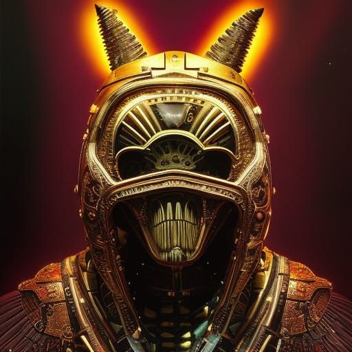 Space Dinosaur in Dystopian Dark Academia Style