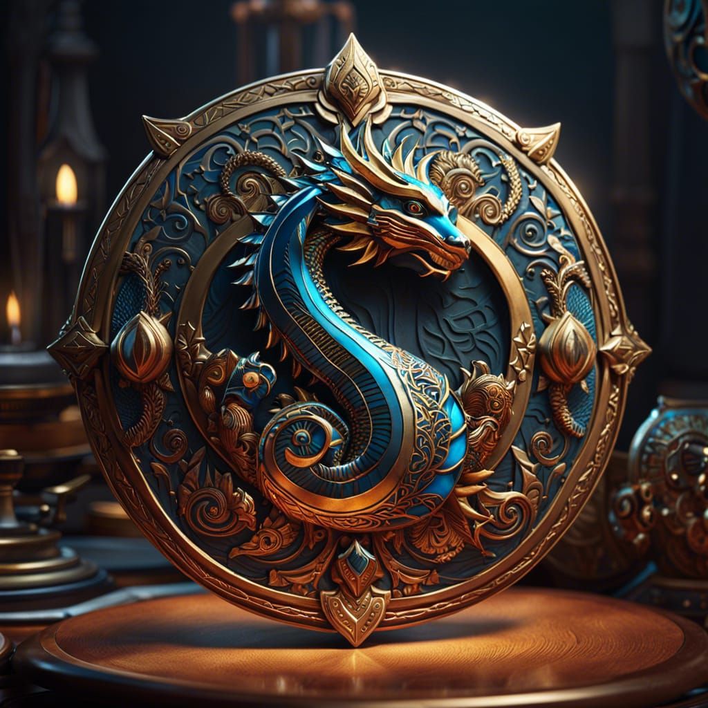 Viking Longboat with Dragon Figurehead and Shields