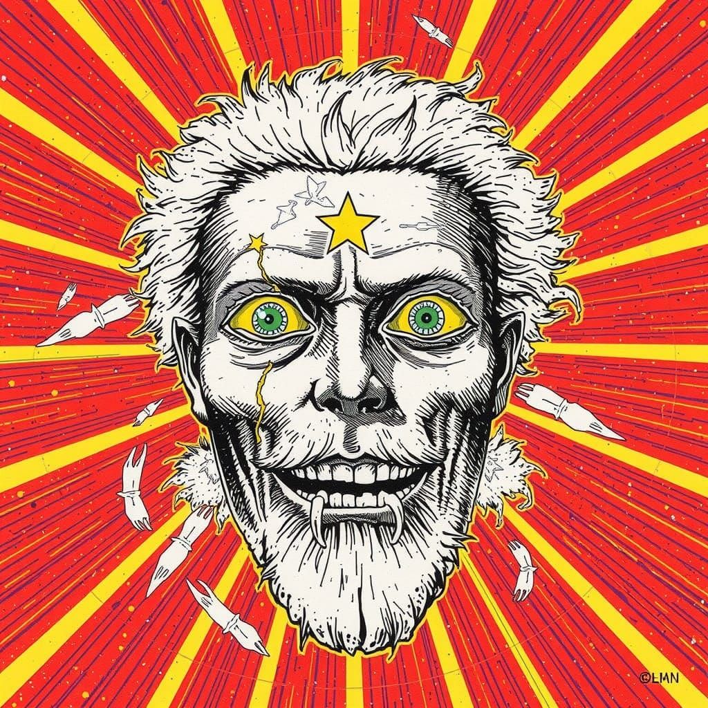 Euphoric Cosmic Giant with Diamond Eyes and Saffron Clouds