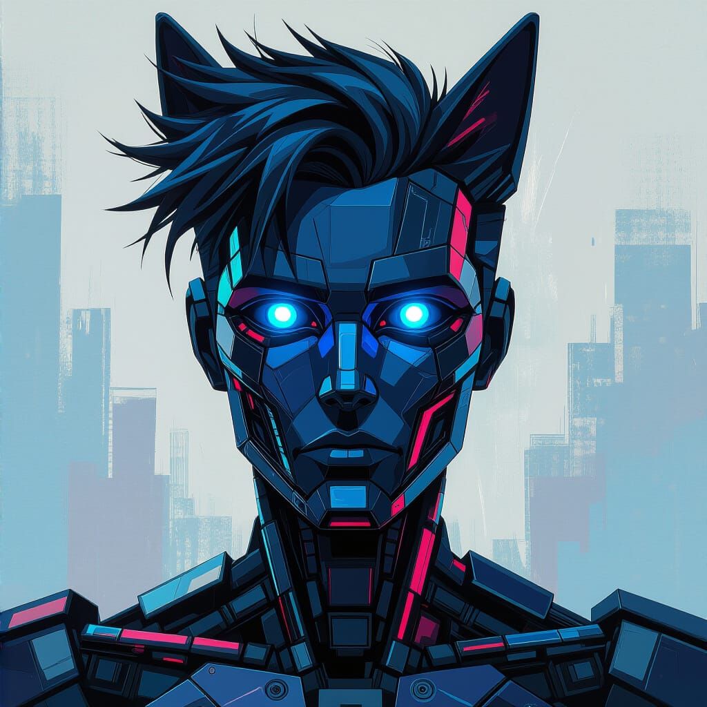 Creative abstract cubism painting 
Portrait of a black
haire...