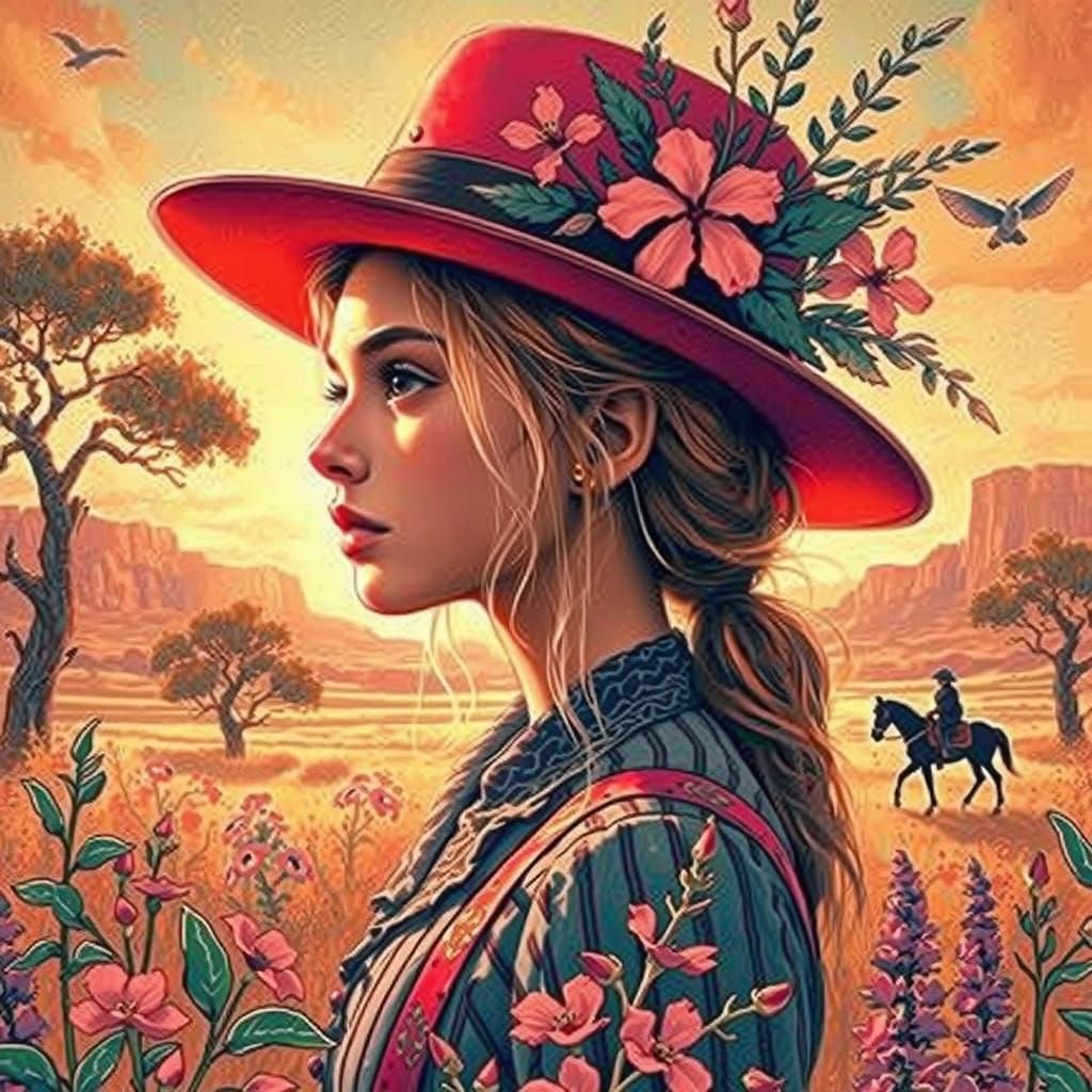 Elegant Desert Siren in Vintage Attire