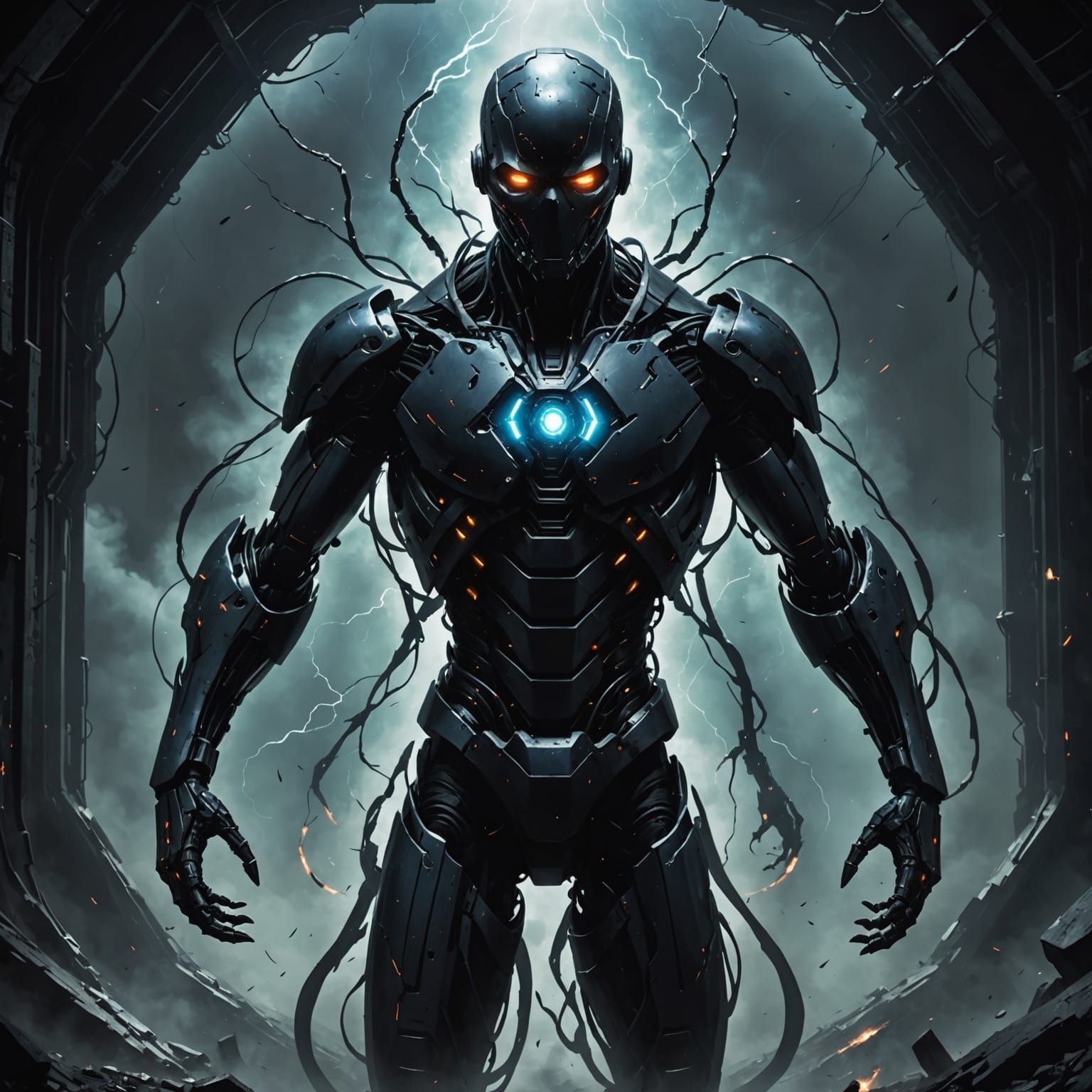 Shadowy Antimatter Entity: A Humanoid Form