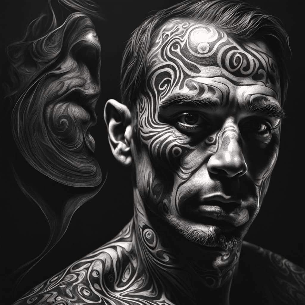 Enigmatic Mystic in Charcoal Detail