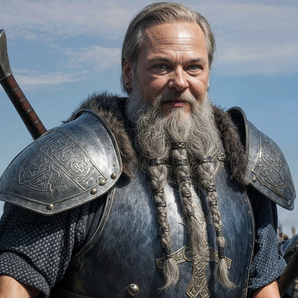 Dwarven Warrior in Plate Mail Wields Greataxe