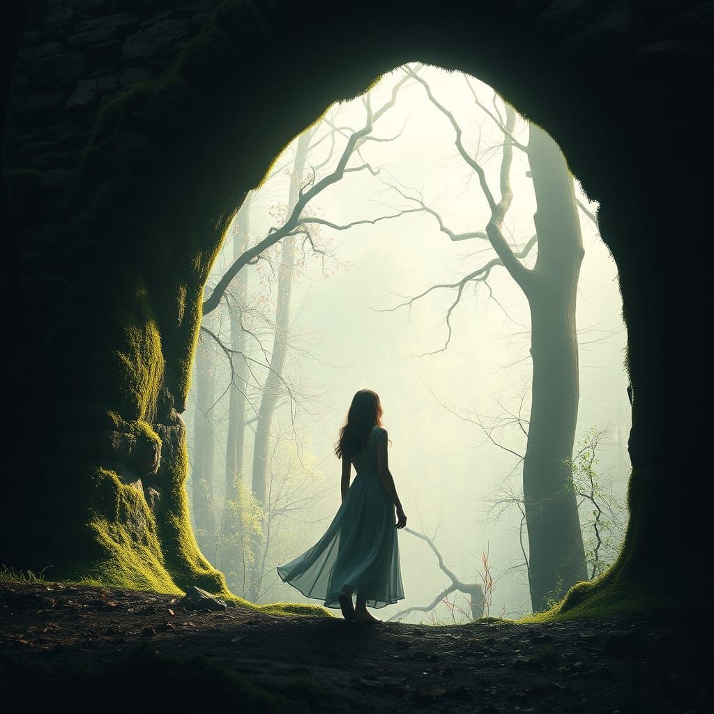 Ethereal Forest Archway in Delicate Style