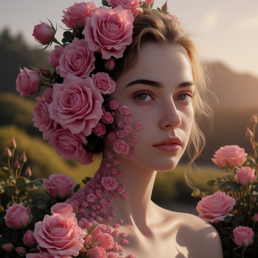 Rose Cheek Portrait in Ultra-Detailed 8K