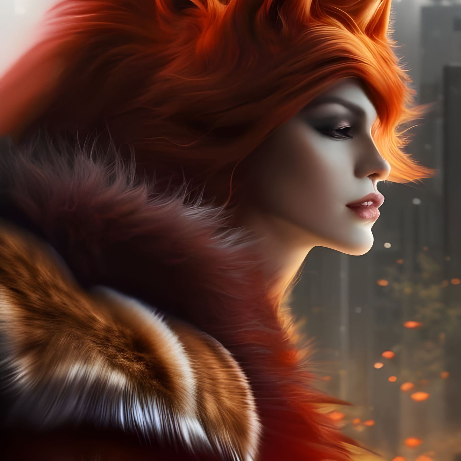 Regal Werewolf Transformation in Dark Fantasy Style